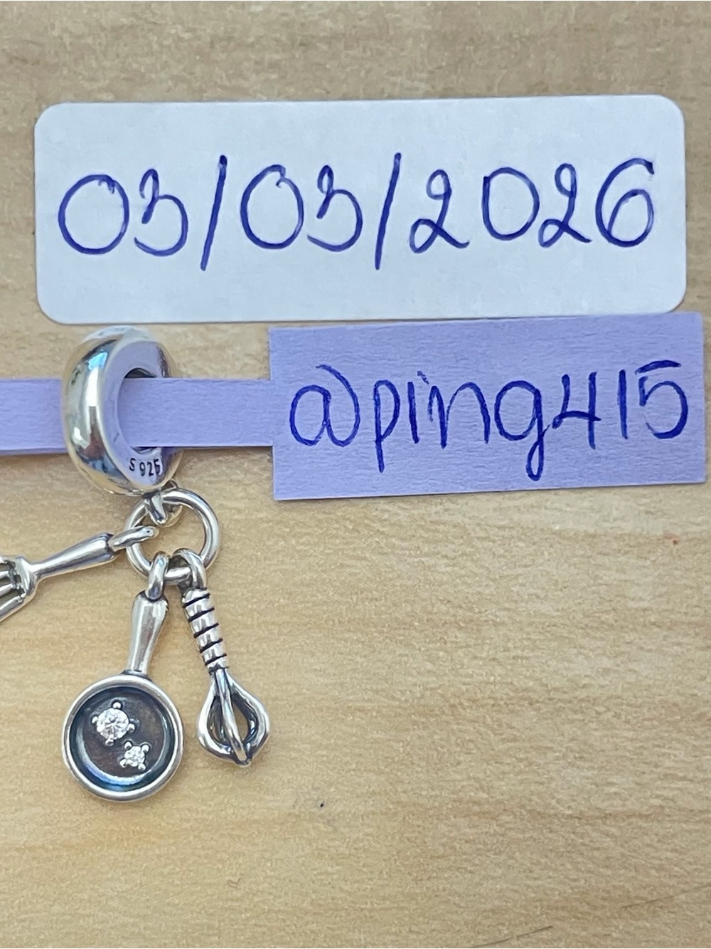 Pandora Spatula, Frying Pan & Whisk Dangle Charm - Picture 11 of 12